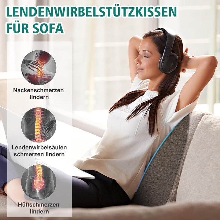 Ergonomisches Rückenkissen für Sofa und Bett, Weiches Keilkissen mit Memory Schaum, Komfortables Les