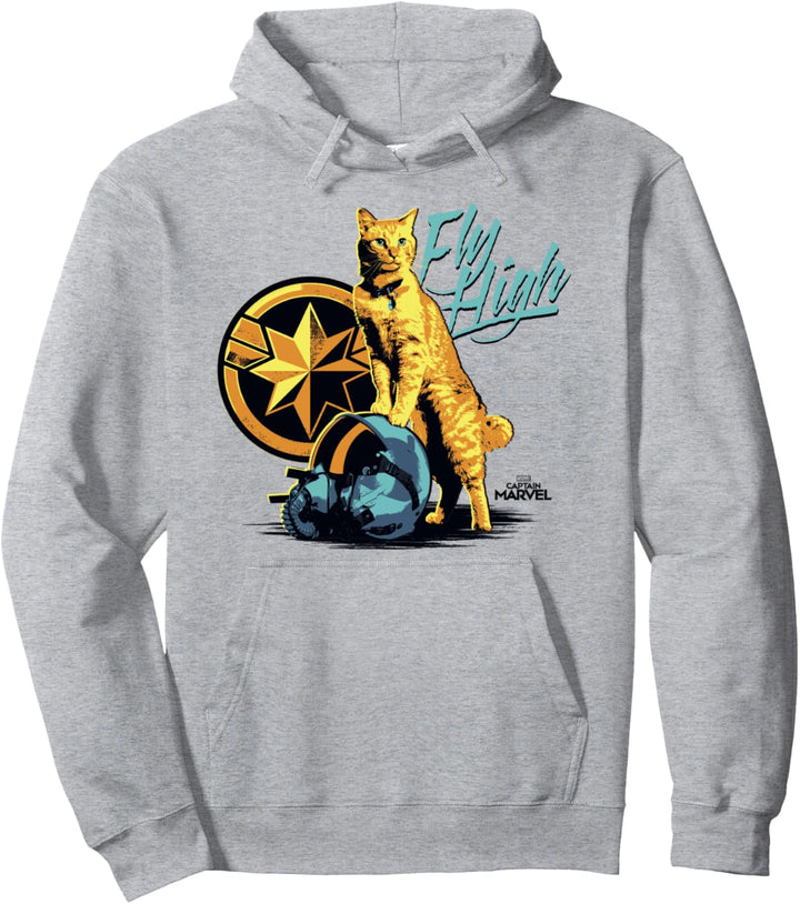 Captain Marvel Goose The Cat Fly High Pullover Hoodie