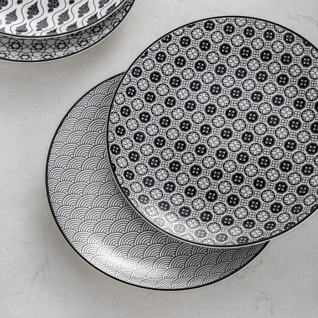 vancasso Haruka Porzellan Speiseteller, 4-teilig Teller Set, Ø 27 cm Grosse Flachteller 4-teilig Spe