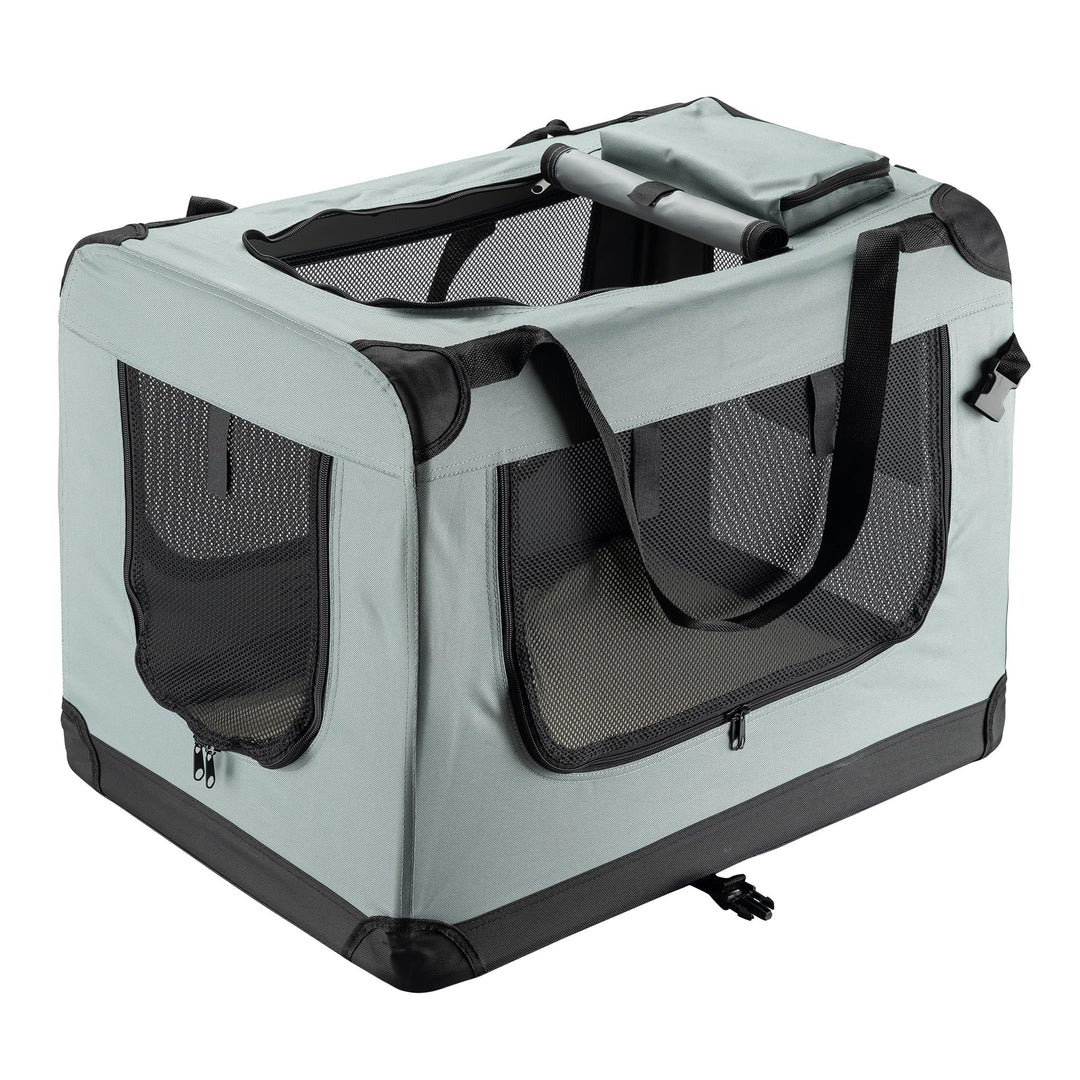 Fudajo Faltbare Transportbox für Haustiere, Grösse L (70x52x50 cm), mit Tragegriff und Liegedecke L