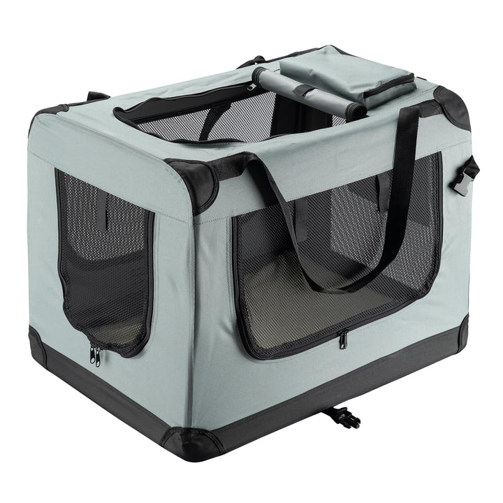 Fudajo Faltbare Transportbox für Haustiere, Grösse L (70x52x50 cm), mit Tragegriff und Liegedecke L