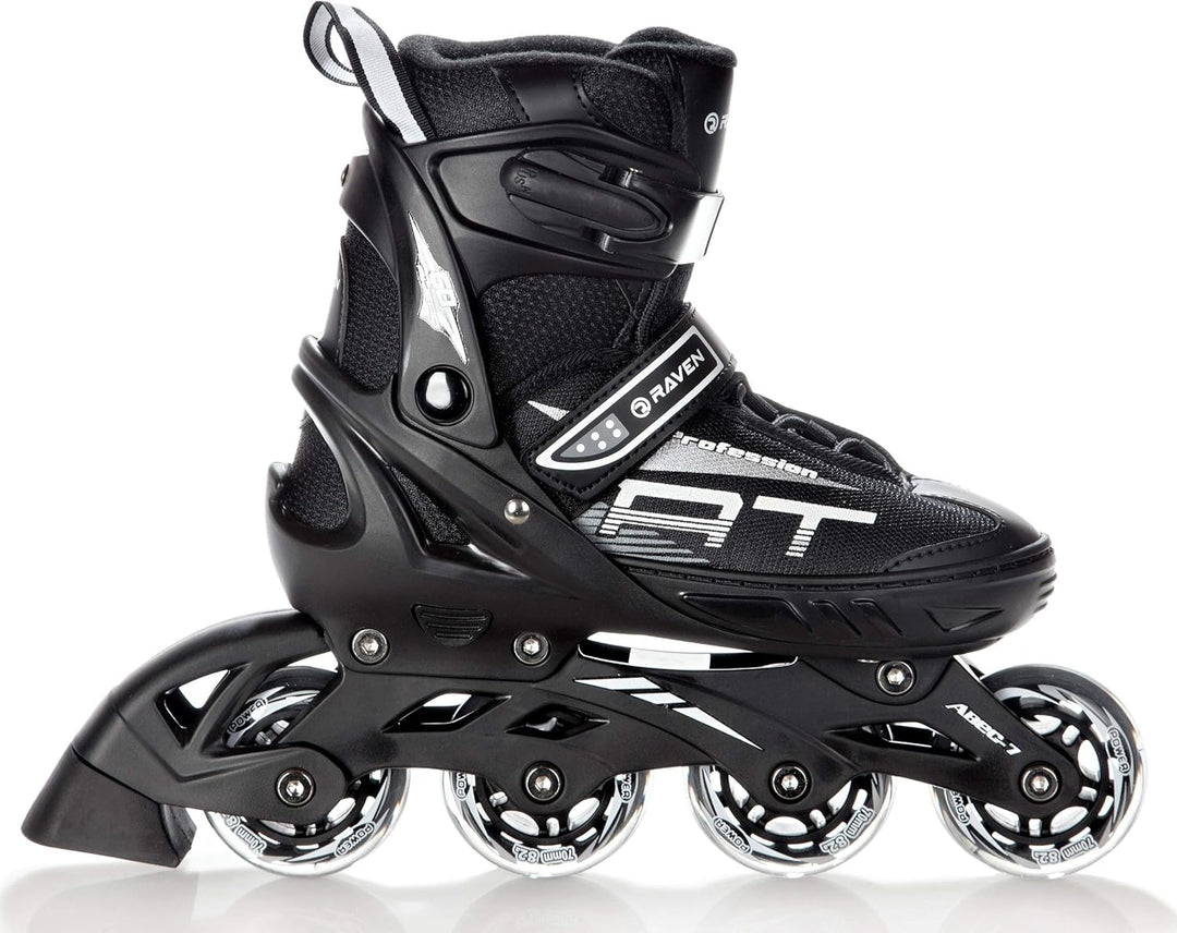 4in1 Inlineskates/Triskates/Rollschuhe/Schlittschuhe Raven Profession Schwarz 31-35(20,5cm-22,5cm),