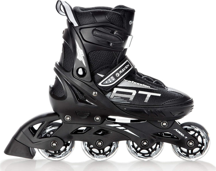 4in1 Inlineskates/Triskates/Rollschuhe/Schlittschuhe Raven Profession Schwarz 31-35(20,5cm-22,5cm),