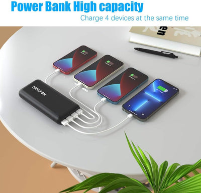 PowerBank 50000mAh, 22,5 W, tragbares Ladegerät, 4 USB-Akku, integrierte Taschenlampe, 20 W, USB C,