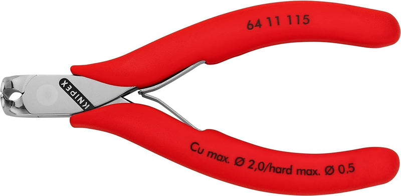 Knipex Elektronik-Vornschneider mit Kunststoff überzogen 115 mm 64 11 115 ohne Facette Griffe mit Ku