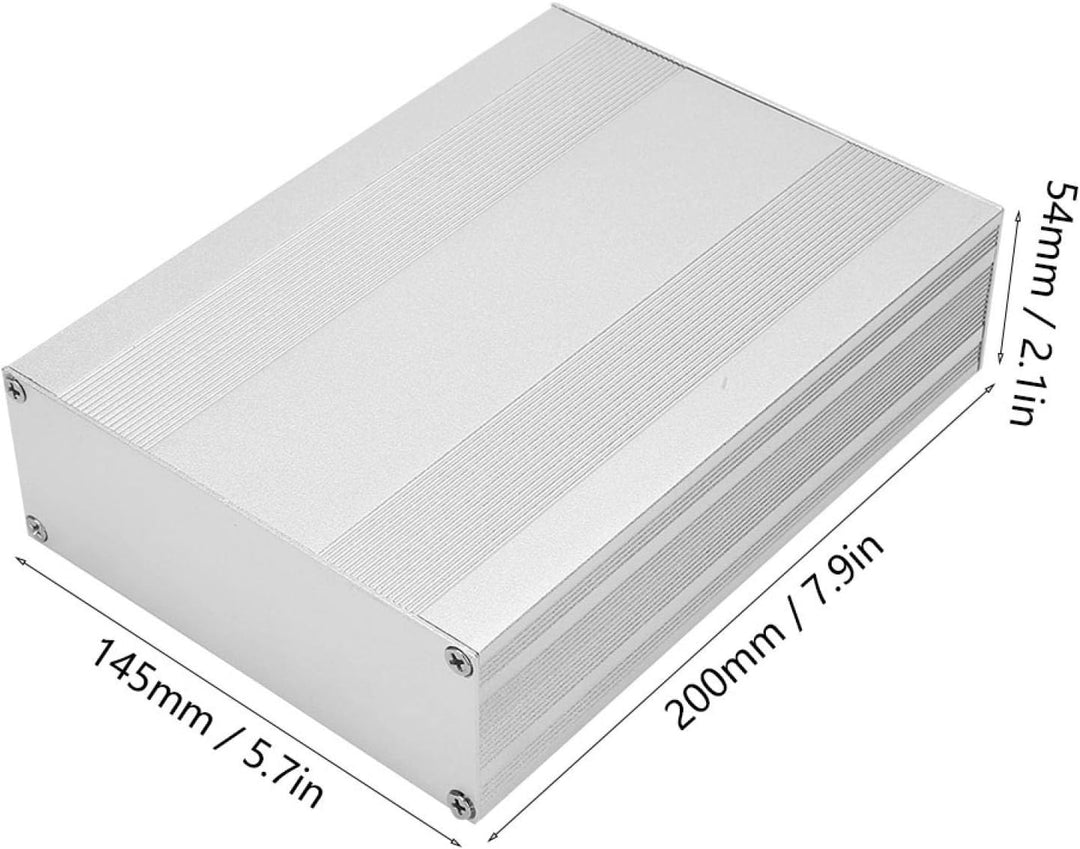 Aluminiumgehäuse, 200 * 145 * 54mm Aluminium Gehäuse Box Kühlbox DIY Elektronisches Anschlussdose Wa