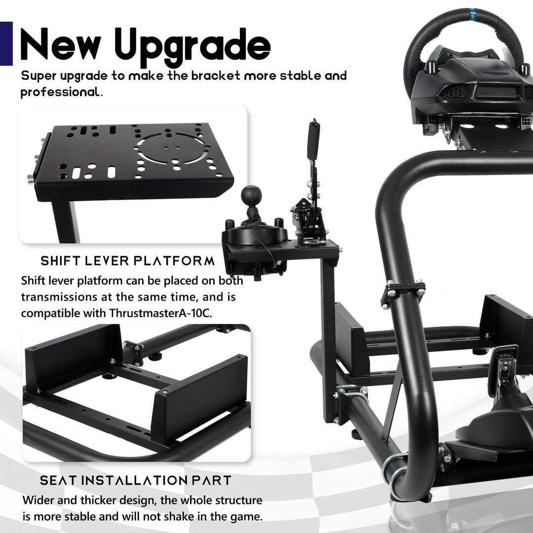 Minneer 50MM Round Tube Racing Game Simulator Cockpit Kompatibel mit Logitech G25 G27 G29 G920 G923,