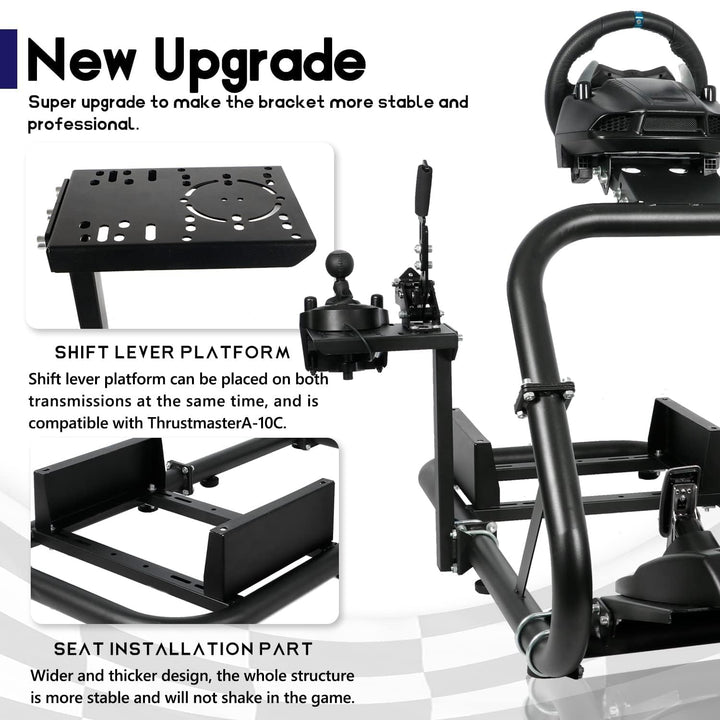 Minneer 50MM Round Tube Racing Game Simulator Cockpit Kompatibel mit Logitech G25 G27 G29 G920 G923,