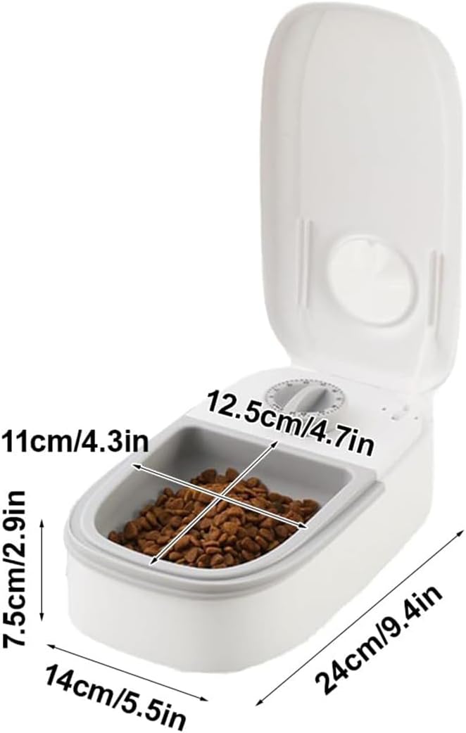 Sarini Automatischer Futterspender für Katzen und Hunde, 350 ml, mit 48-Stunden-Timer, Futterspender