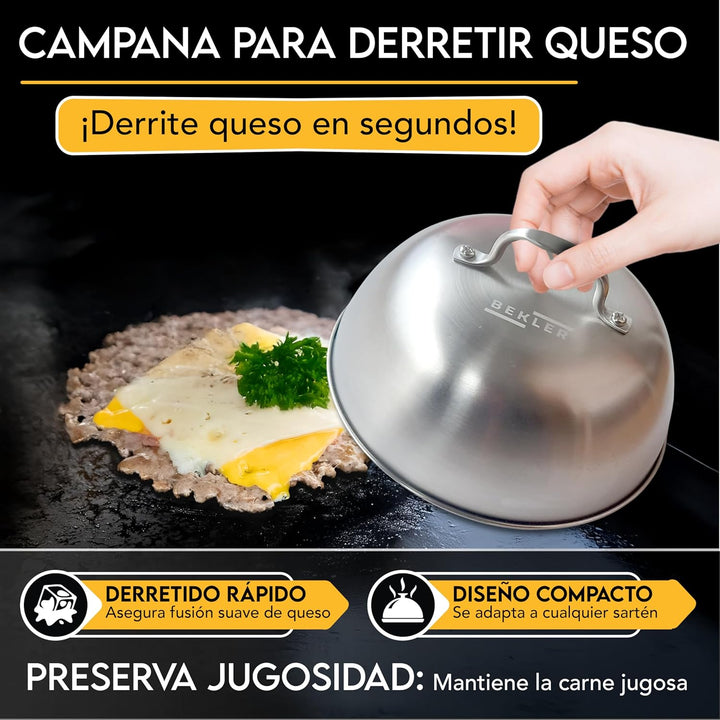 BEKLER Smash Burger Kit Hamburgerpresse, antihaftbeschichtet und robust, Hamburgerpresse, idealer Pf