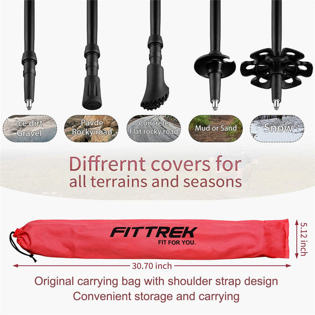 FitTrek Wanderstöcke Kork - Walking Stöcke - Trekkingstöcke Teleskop - Nordic Walking Stock Verstell