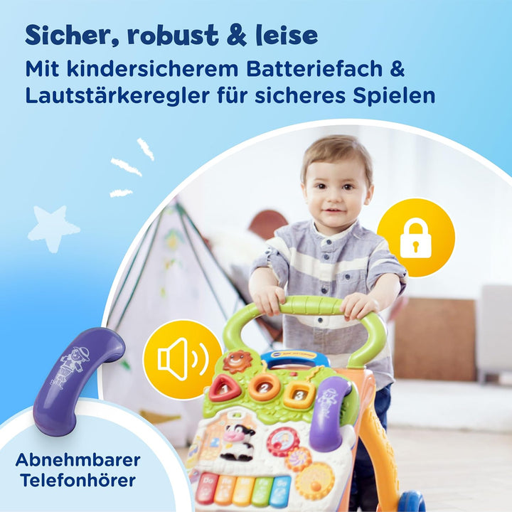 VTech Baby 80-077064 - Spiel und Laufwagen, Normalverpackung, Bunt-Grün/Orange