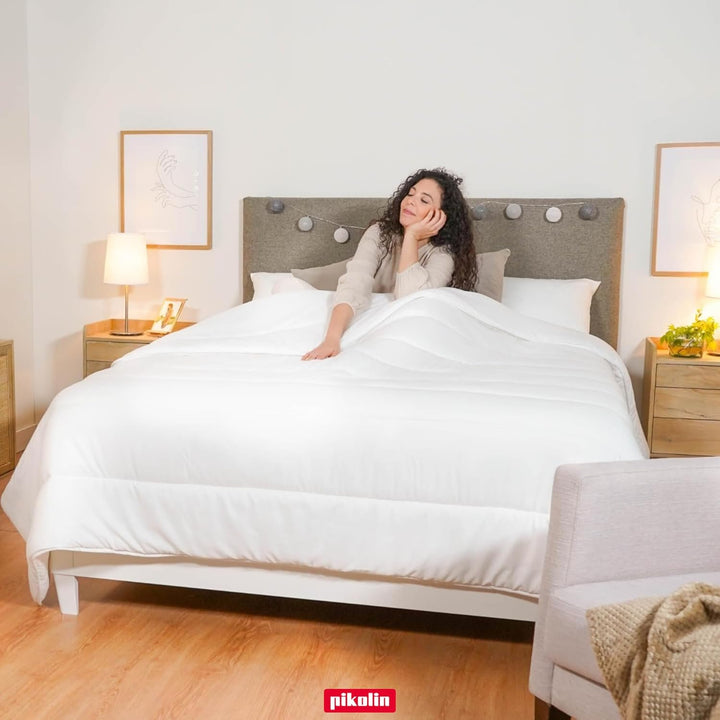 Pikolin Home - Faserdecke (400 g/m²) für den Winter und für kalte Raumtemperaturen Weib Kissen 150/1