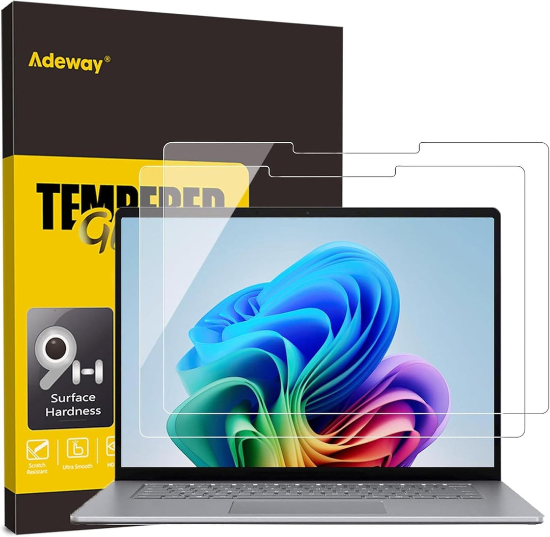 Adeway [2 Stück Displayschutzfolie für Microsoft Surface Laptop 7 13.8'' (AIPC 2024), gehärtetes Gla