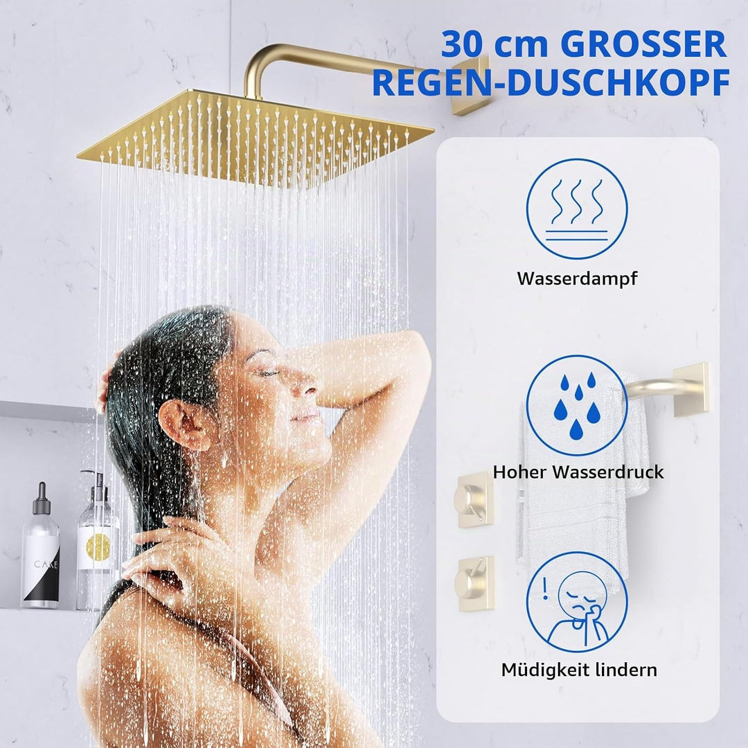 16 Zoll (40.5cm) Regendusche Duschkopf – Edelstahl, Hochdruck, Ultradünn, 360° Schwenkbar – Grosser