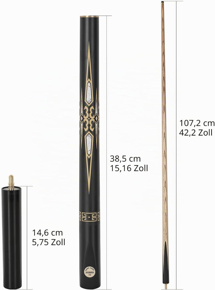 144,8 cm handgefertigter Snooker-Queuestab mit Verlängerung, langlebige Eschenholz-Konstruktion, pro