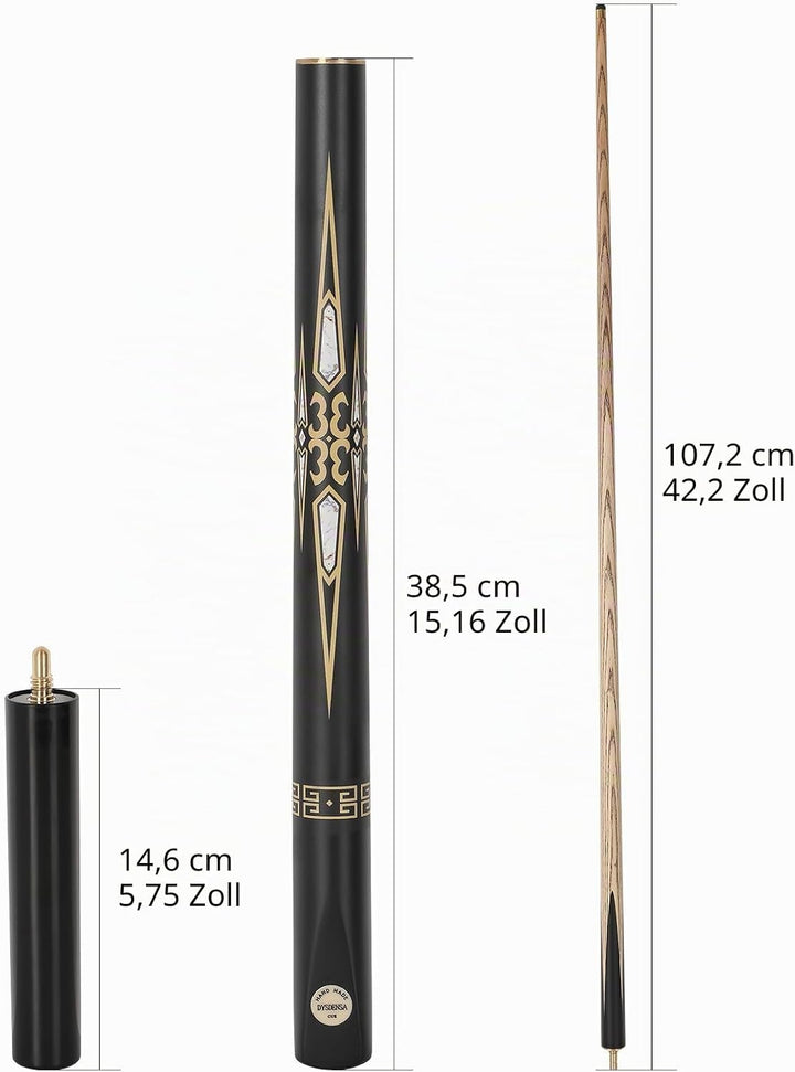 144,8 cm handgefertigter Snooker-Queuestab mit Verlängerung, langlebige Eschenholz-Konstruktion, pro
