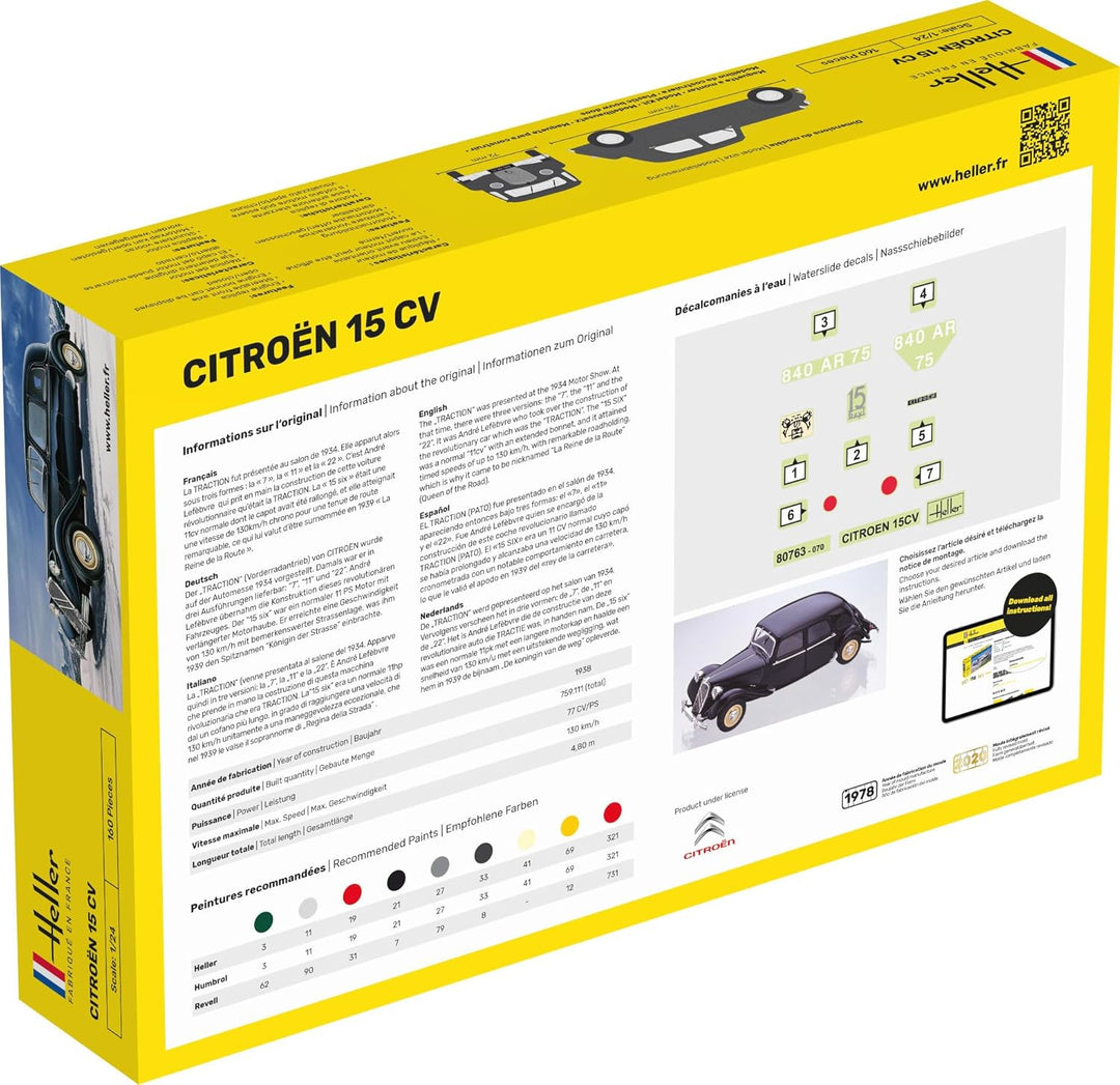 Heller 80763 Modellbausatz Citroën 15 CV