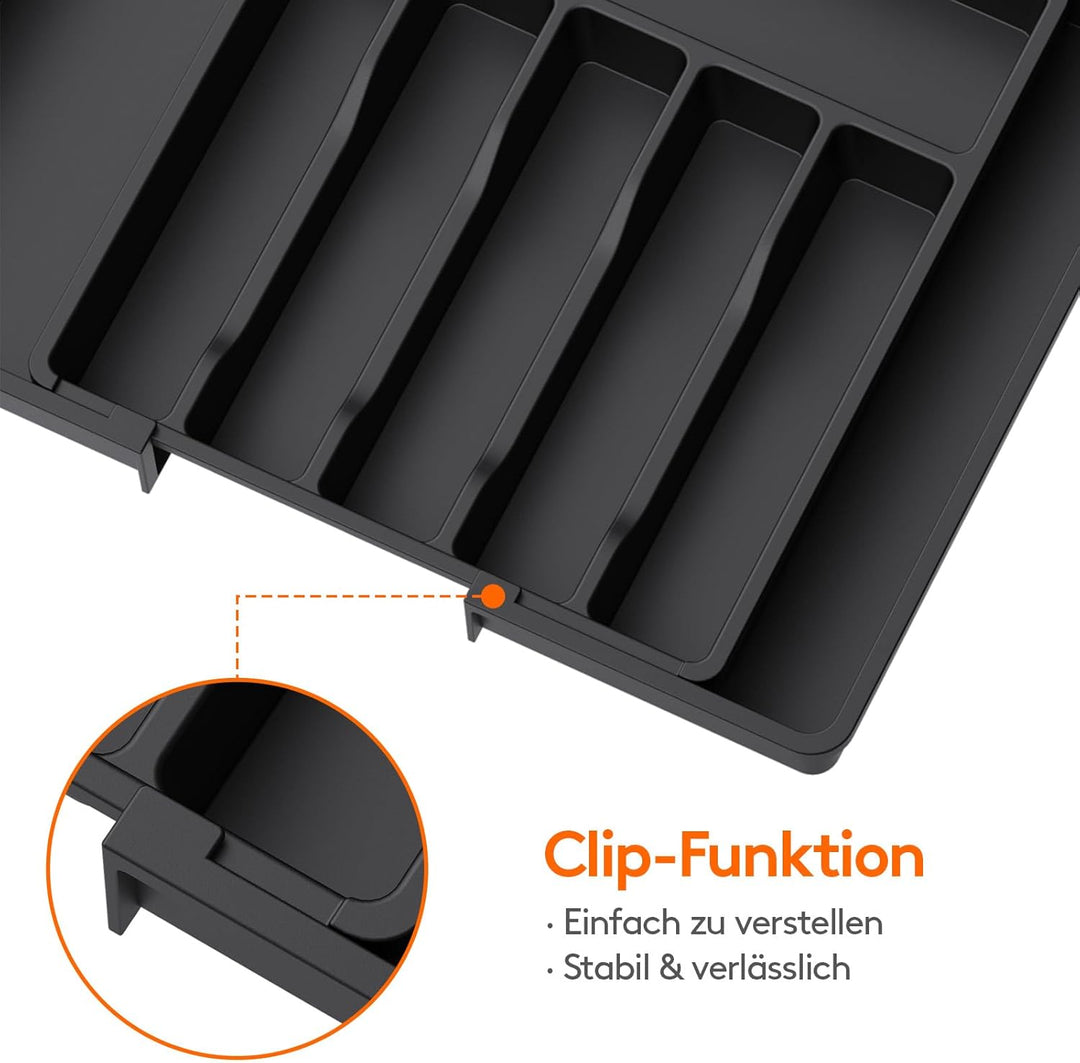 Lifewit Besteckhalter, erweiterbarer Utensilienhalter für Schublade, Verstellbarer Besteckkasten, ko