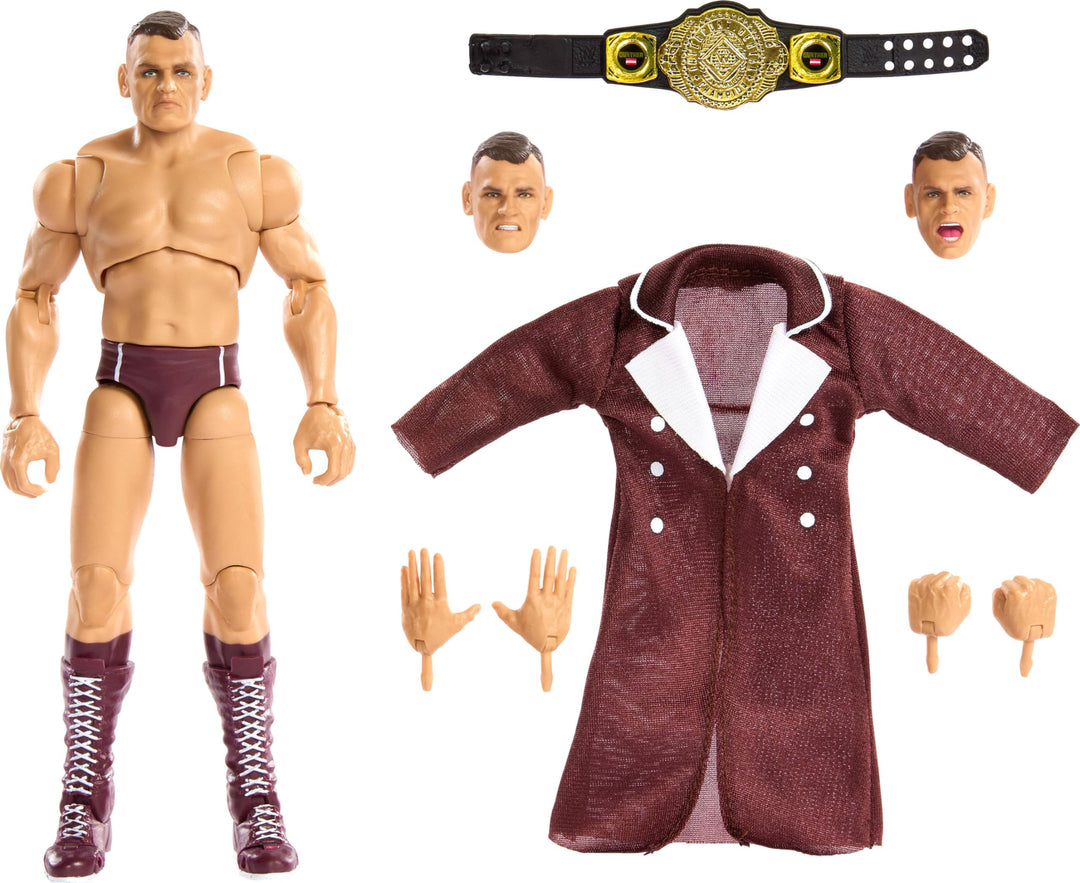 Mattel WWE Ultimate Edition Actionfigur & Zubehör, 15,2 cm grosses Gunther-Sammelset, austauschbare