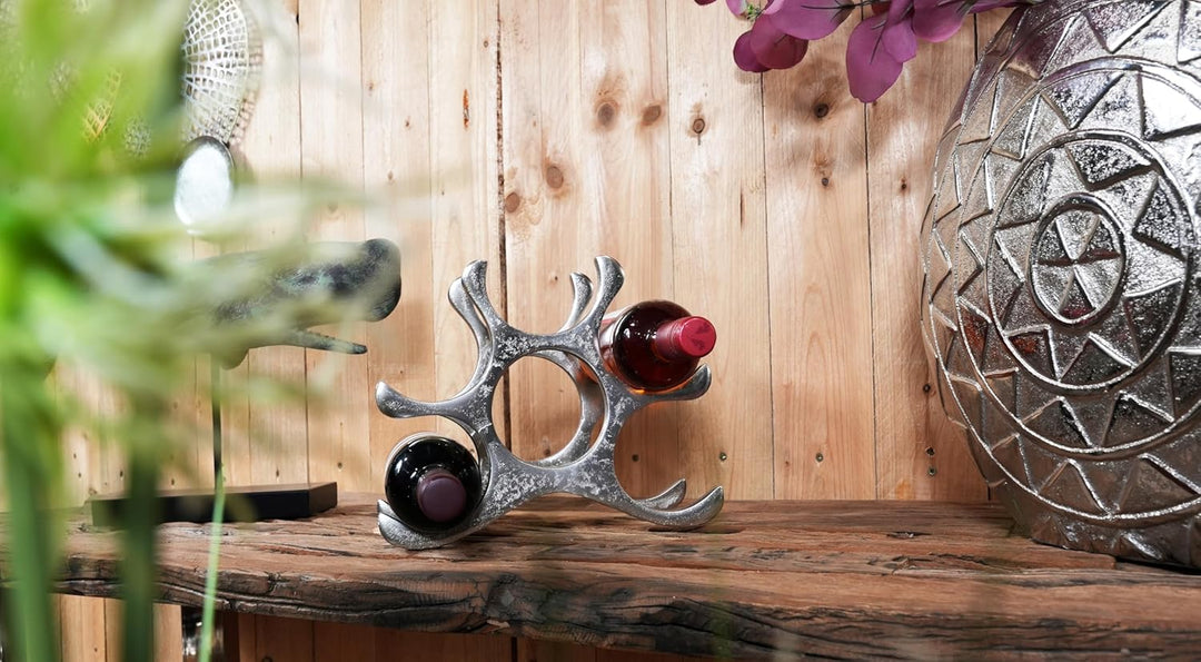 MichaelNoll Weinregal Flaschenregal Aluminium Silber Luxus - Weinständer, Regal für Flaschen Modern