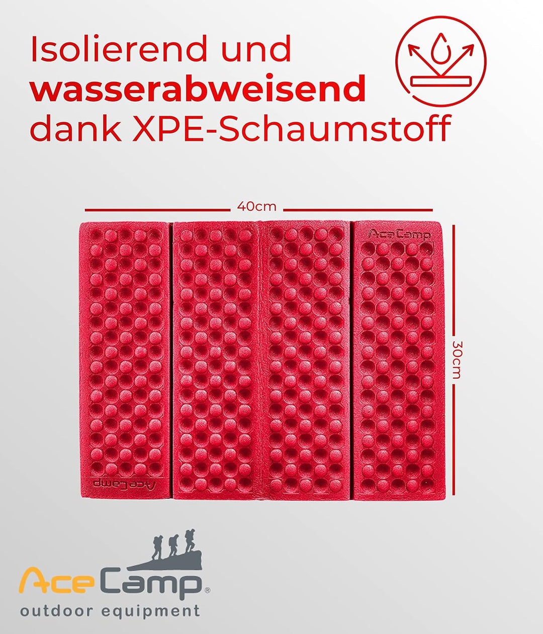 AceCamp Tragbare ultraleichte Mini-Klappmatte, wasserdicht, Schaumstoff-Sitzpolster für Outdoor-Akti