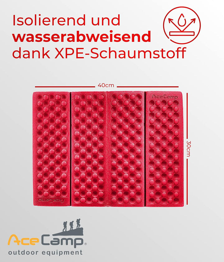 AceCamp Tragbare ultraleichte Mini-Klappmatte, wasserdicht, Schaumstoff-Sitzpolster für Outdoor-Akti