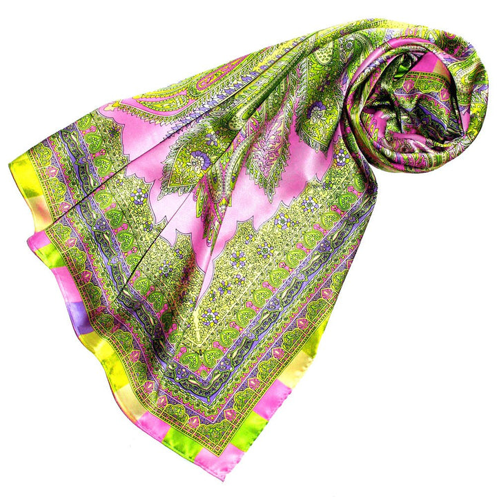 Lorenzo Cana Luxus Damen Seidentuch aufwändig bedrucktes Tuch 100% Seide 100 x 100 cm harmonische Fa