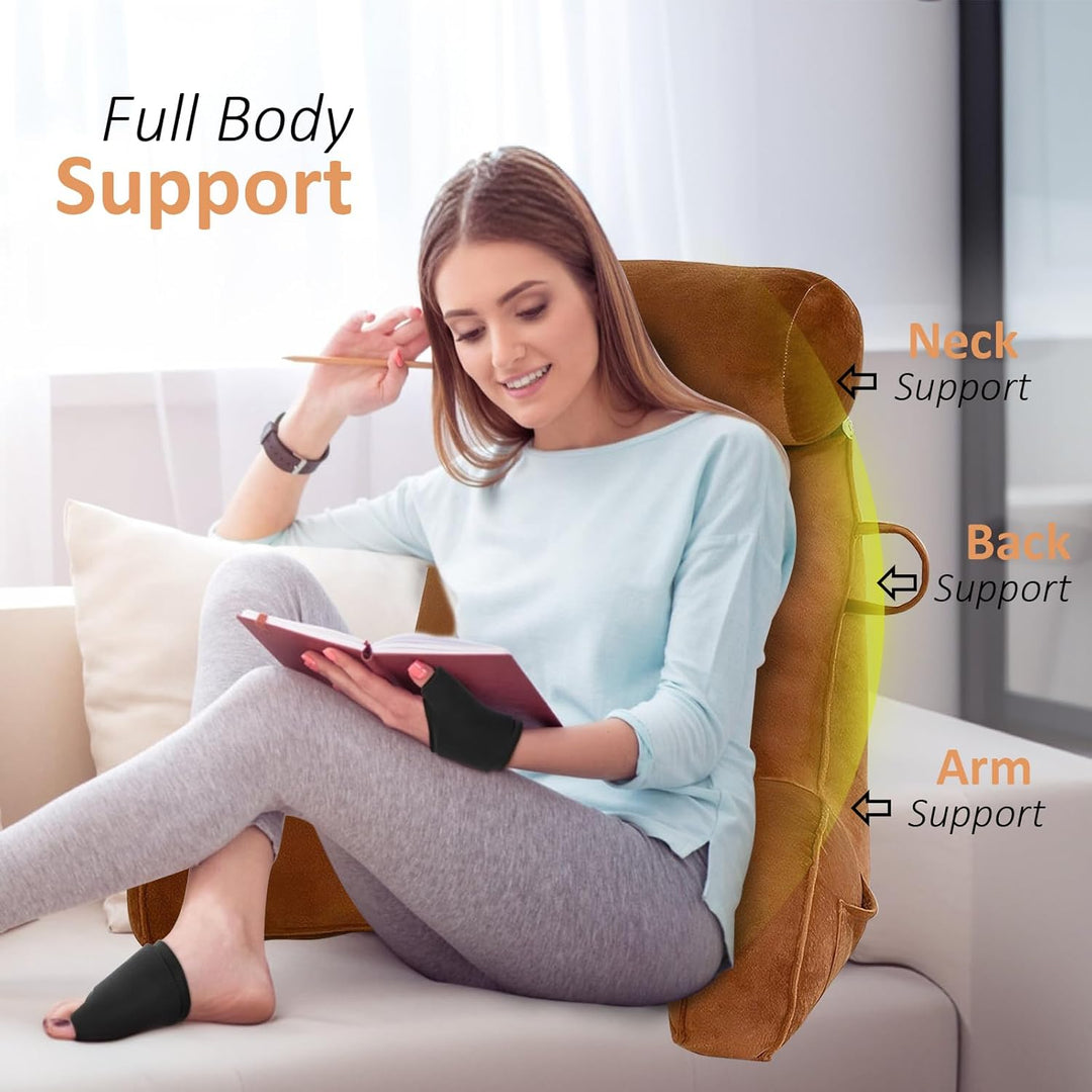 MINGPINHUIUS XL Lesekissen für Bett und Sofa mit Abnehmbarer Nackenrolle, Ideal Erwachsenen Rückenki