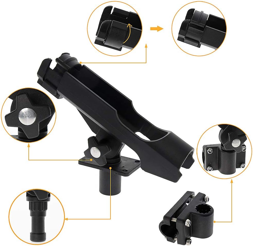 Rutenhalter für Boot Kajak - 2 x Angelrutenhalter Stabil 360 Grad Drehbar und einfach stellbar