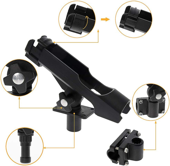 Rutenhalter für Boot Kajak - 2 x Angelrutenhalter Stabil 360 Grad Drehbar und einfach stellbar