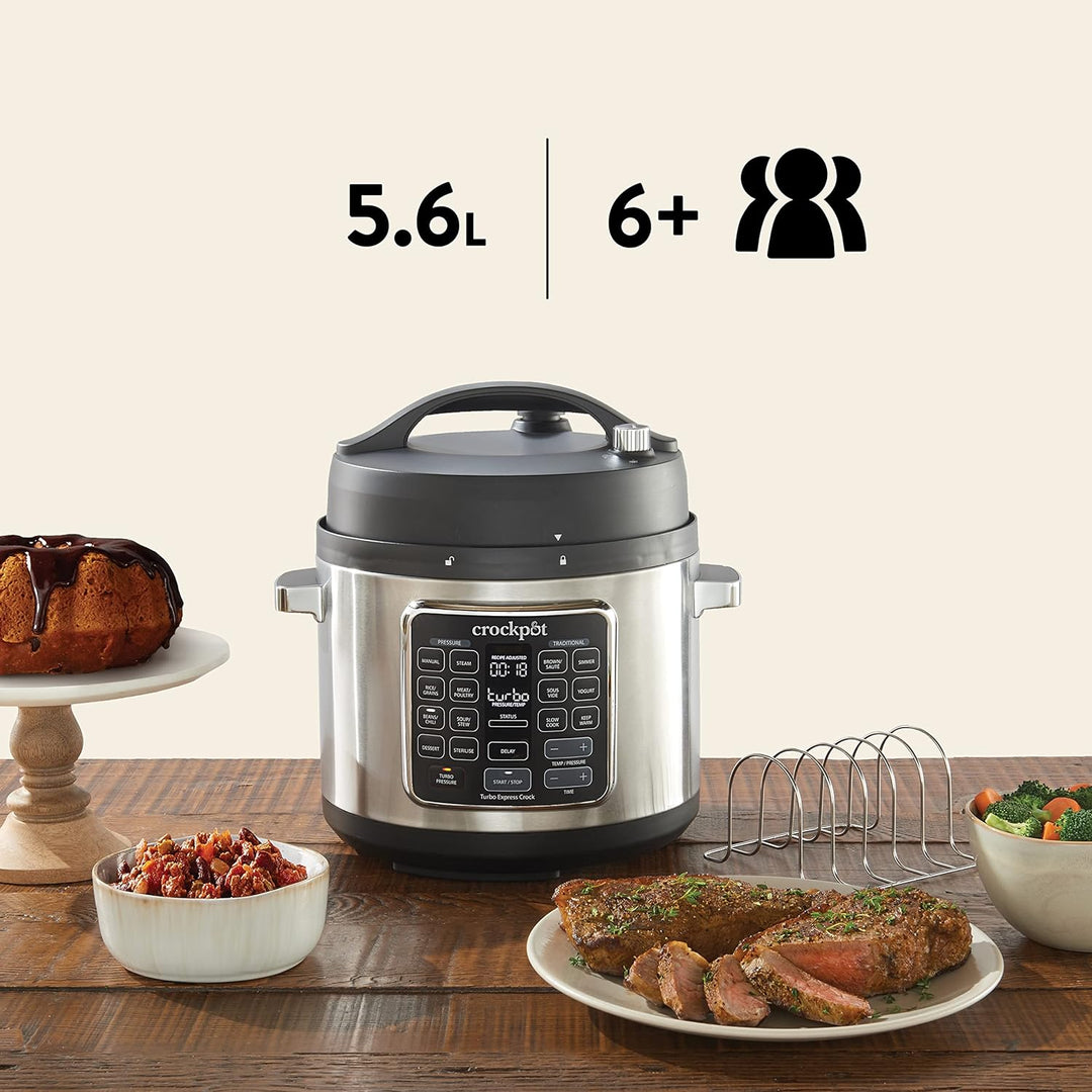 Crockpot Turbo Express Multikocher | 14-in-1-Zubereitungsmöglichkeiten | Schongarer, Dampfreiniger,