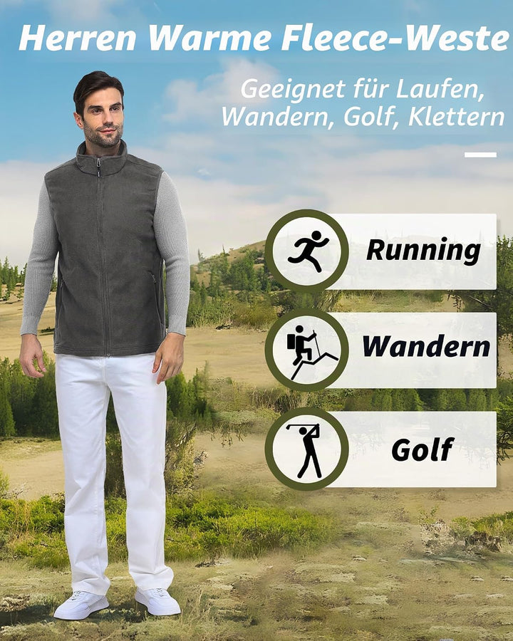 Outdoor Ventures Herren Fleece gefütterte Weste Leichte ärmellose Jacken für Herren Warme Arbeitswes