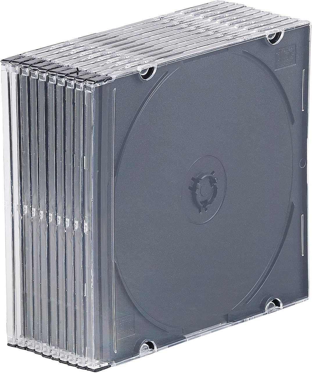 PEARL Slim Case CD Hüllen: 50er-Set Slim-CD-Hüllen transparent/schwarz (Case transparent, CDhüllen,