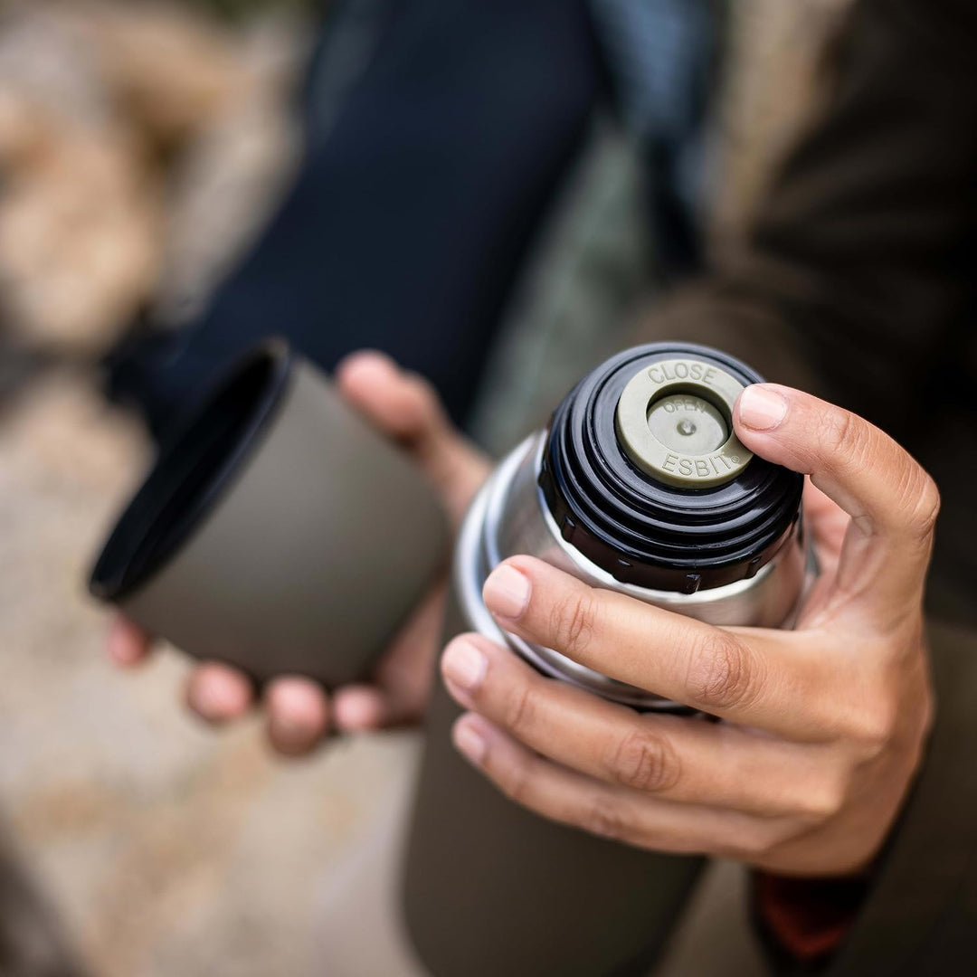 Esbit Classic Isolierflasche - Thermoskanne für warm &amp; kalt - Thermosflasche mit 2 Bechern - Trinkfl