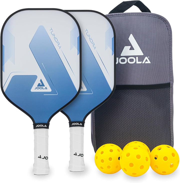 JOOLA Pickleball Set Blue Lightning Inklusive 2 Schläger, 4 Bällen und Tasche, ideal für Freizeitspi