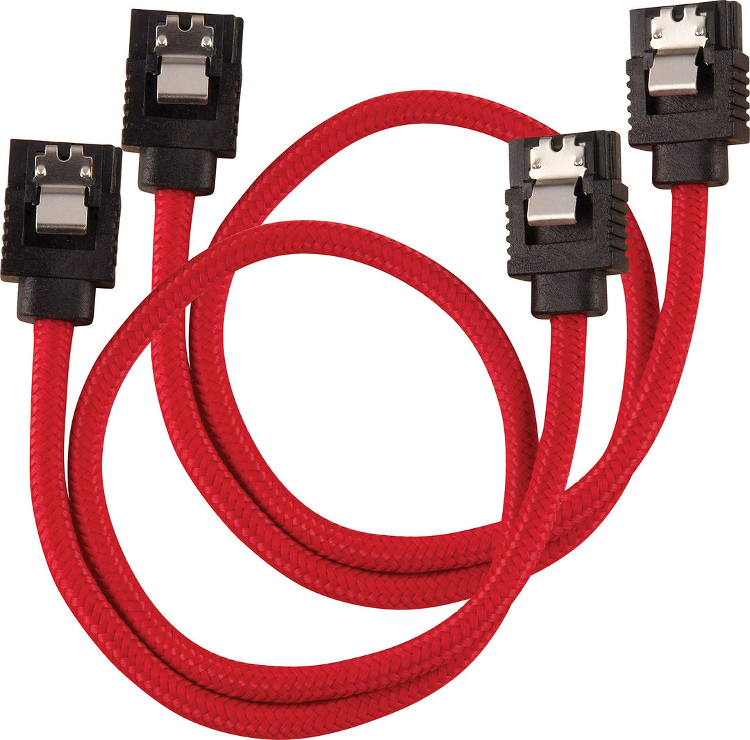 Corsair Premium Sleeved SATA 3 Kabel (6Gbps, 30 cm) Rot SATA 30 cm Rot, SATA 30 cm Rot