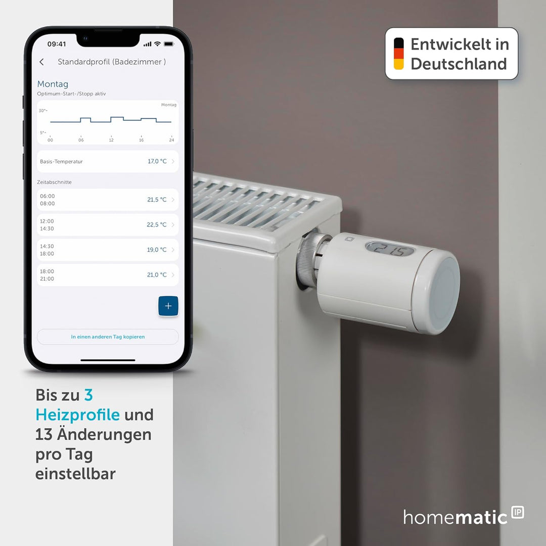 Homematic IP Smart Home Starter Set Heizen - Pure, Digitale Steuerung für Heizung mit oder ohne App,
