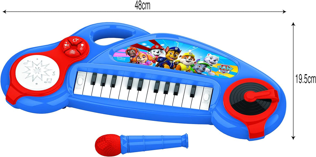Lexibook K704PA Paw Patrol Elektronisches Klavier für Kinder mit Lichteffekten, Mikrofon, Schlagzeug