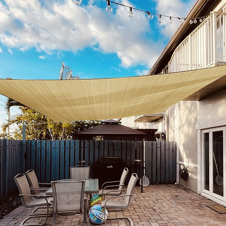 Dripex Sonnensegel wasserdicht Sonnenschutz Set 4X6 m inkl Befestigungsseile Rechteckig Polyester Im