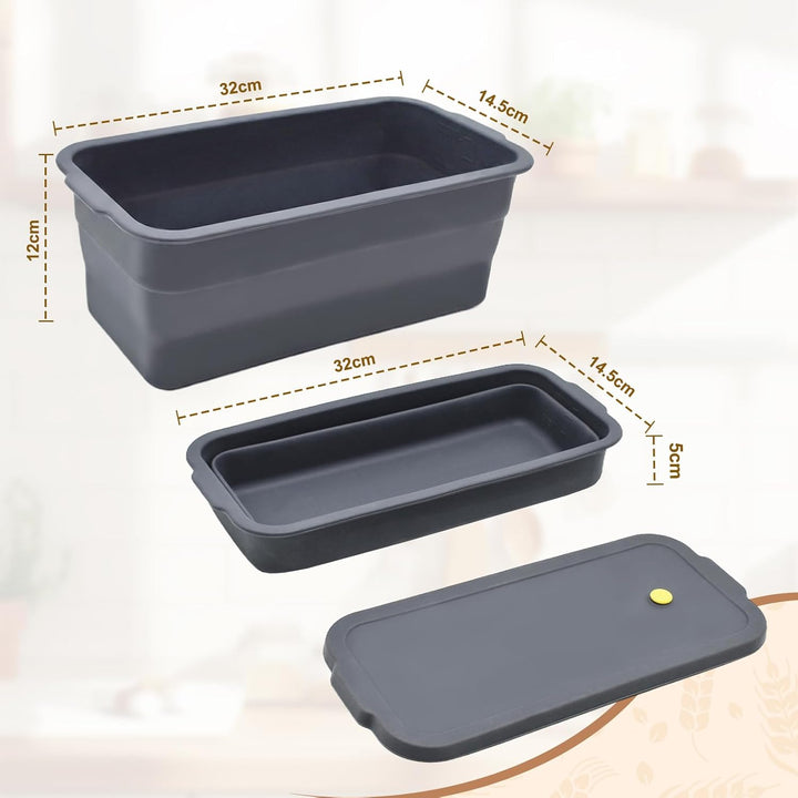 Silikon Brotbackform mit Deckel, BPA-freie, Antihaftbeschichtete, Flexible Toastbrot Backform, Hitze