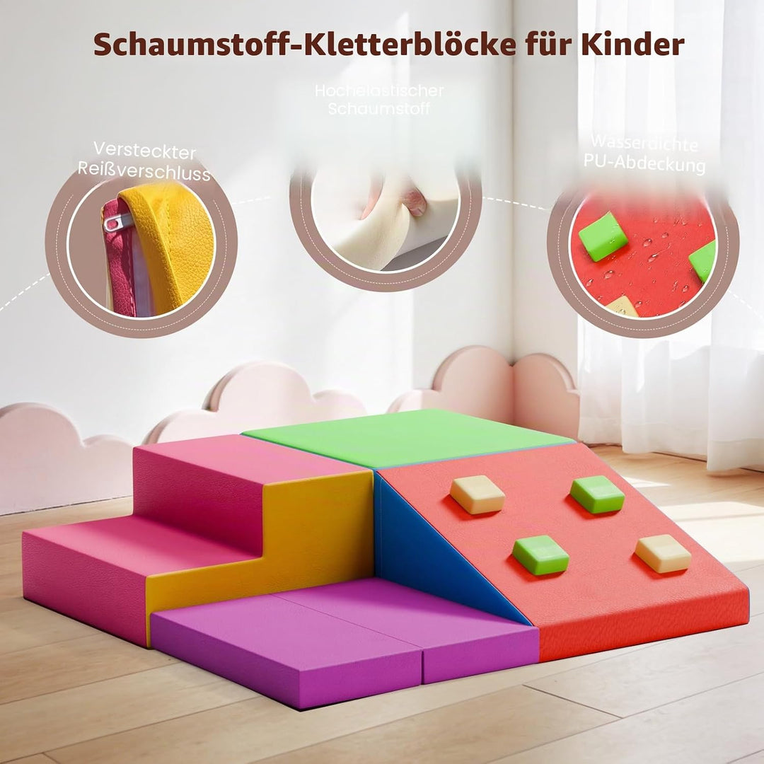Baby-Schaumstoffbausteine, XXL Softplay-Set für Kleinkinder von 1–3 Jahren, Schaumstoff Bausteine fü