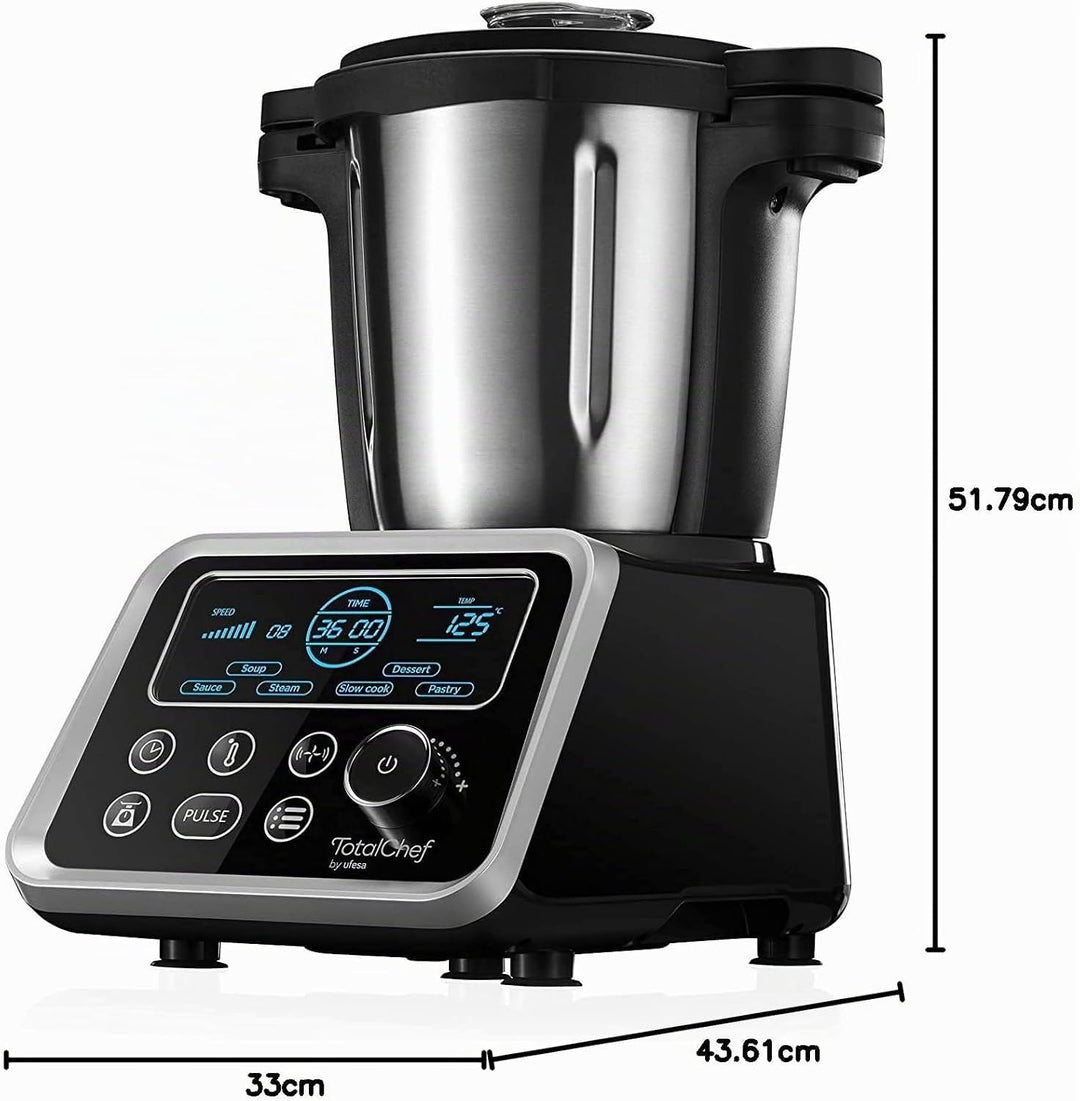 Ufesa Totalchef RK5 Küchenmaschine mit mehreren Kochprogrammen, 1700 W Leistung, LCD-Display, Kanne