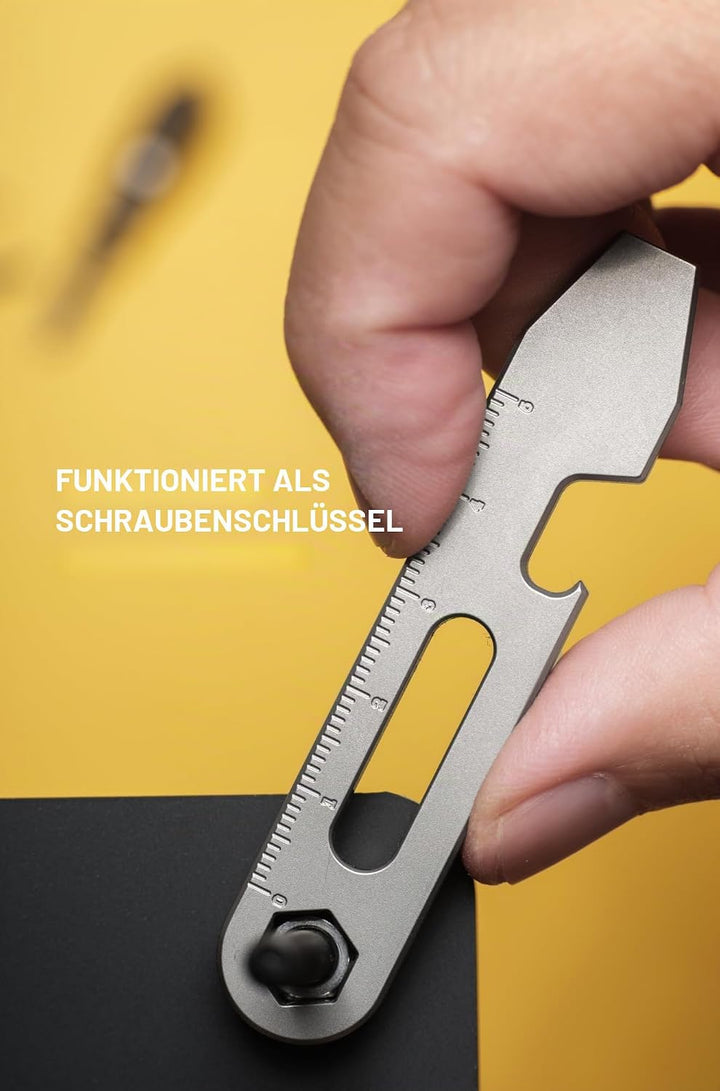 KEEPO LINK Titan EDC Brecheisen Multitool, 4-in-1 Hebelwerkzeug mit Flaschenöffner, Sechskantschlüss