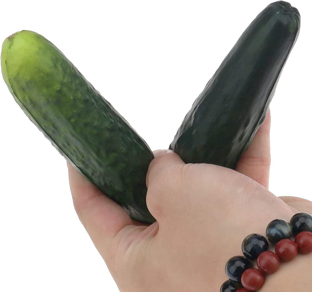 2 PCS Künstliche Soft PU Gurke Dekoration Haushalt Party Gefälscht Grün Realistisch Gemüse Faux Mode