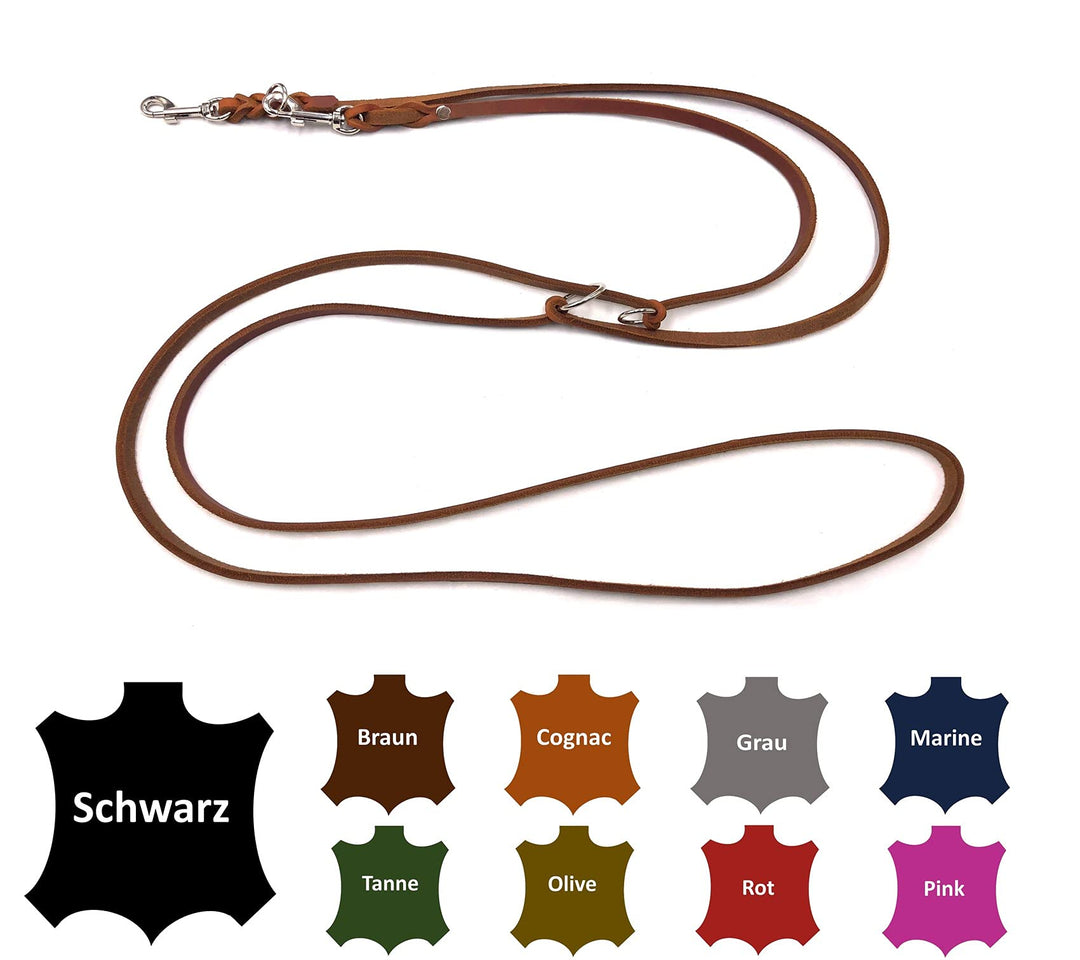 Hundeleine Fettleder kleine Hunde/grosse Hunde 2m / 2,40m / 2,80m / 3,50m / 5m Doppelleine verstellb
