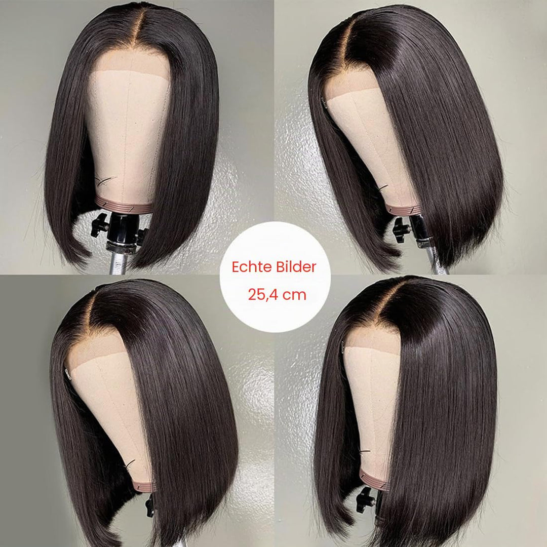 DUAUJUIU Bob Wig Human Hair 13x4 Frontal Lace Wig 14 Inch Bob Lace Front Wig Human Hair 150% Density