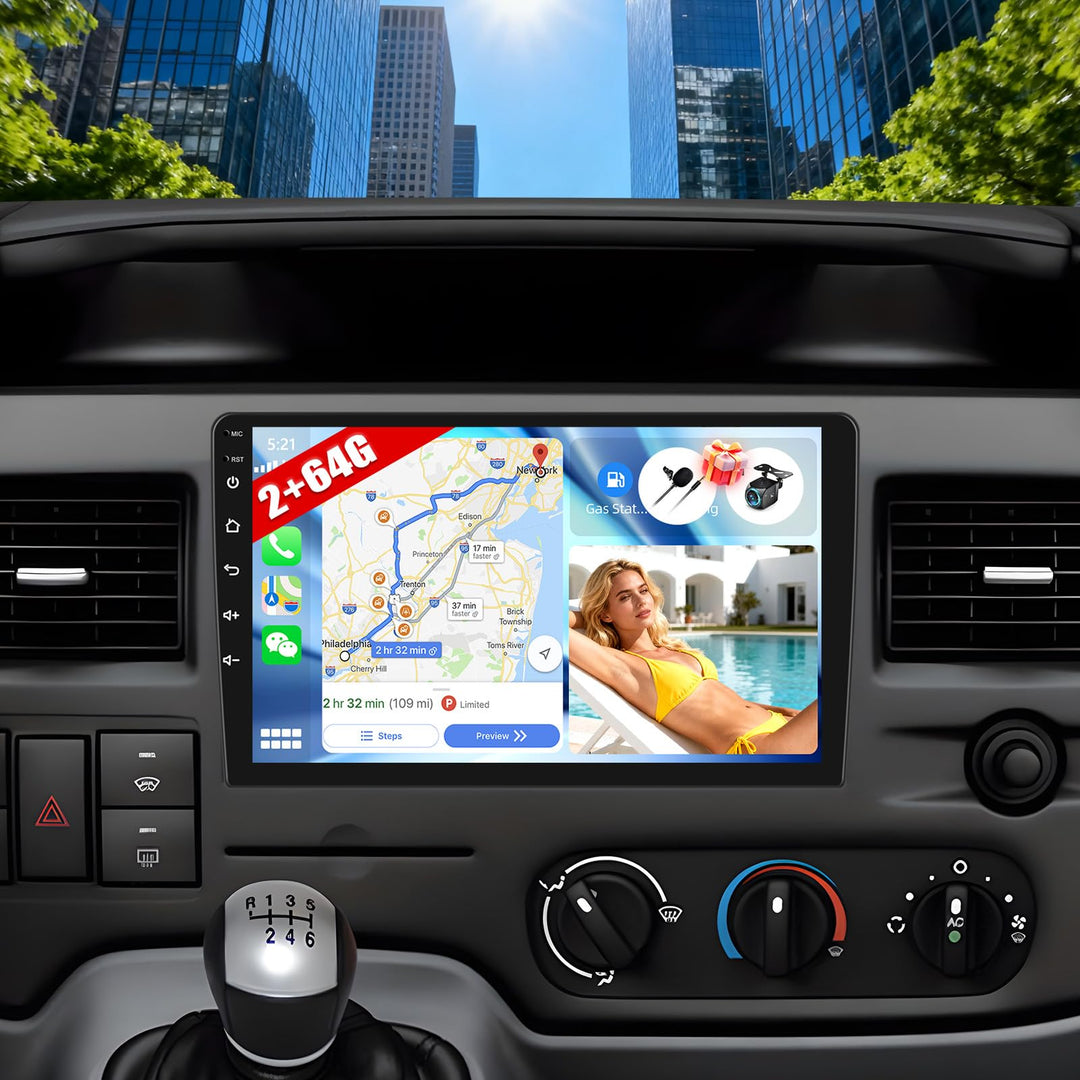 2G+64G CAMECHO Android 13 Autoradio für Ford Transit 2009-2016/ Ford Focus 2005-2008 mit Carplay And
