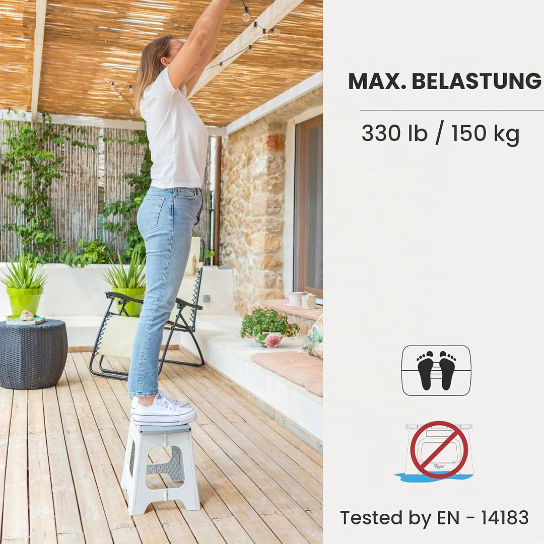 VIGAR - Zusammenklappbarer Hocker - Modell Compact Zeroline - 32 cm Höhe - 80% recycelter Kunststoff