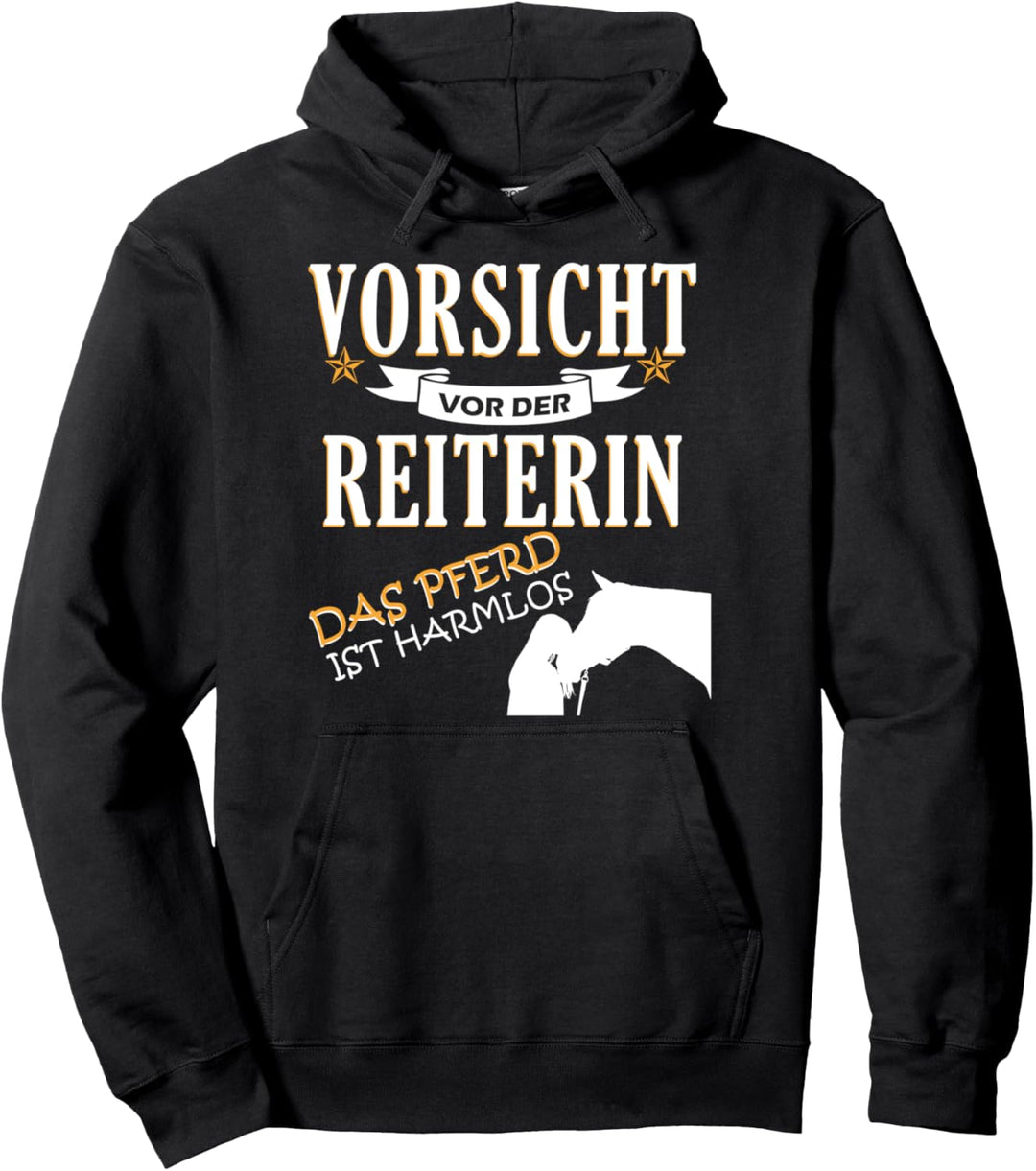 Vorsicht Vor Der Reiterin Pferd Ist Harmlos Vintage Geschenk Pullover Hoodie
